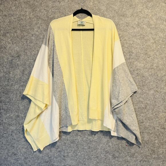McCulley's Cardigan Womens One Size Yellow Cashmere Draped Open Front Knit Flowy - Picture 1 of 13